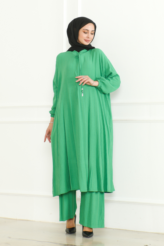 Oversize İkili Takım Lara kumaş Yeşil - 3002 - 7