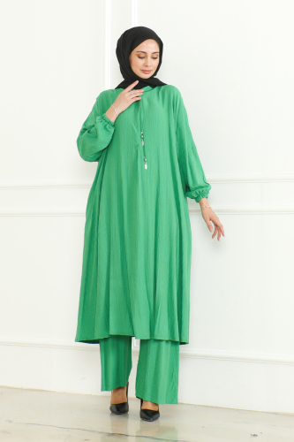 Oversize İkili Takım Lara kumaş Yeşil - 3002 - 8