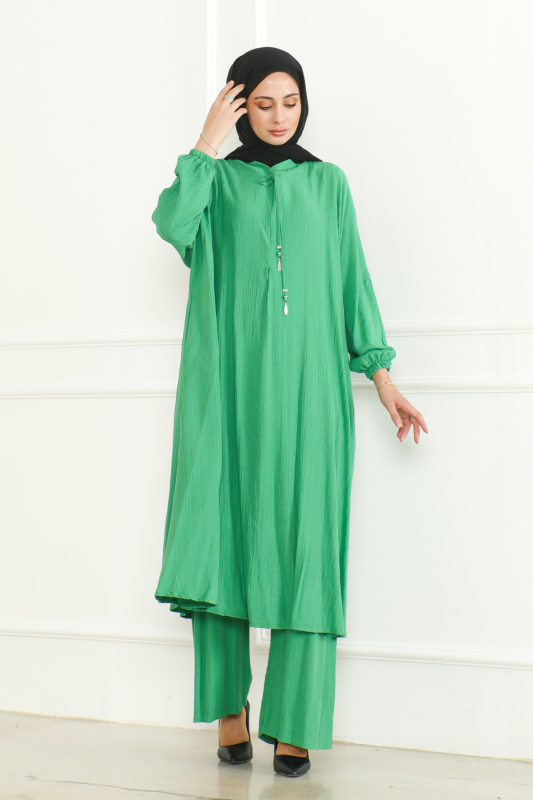 Oversize İkili Takım Lara kumaş Yeşil - 3002 - 9