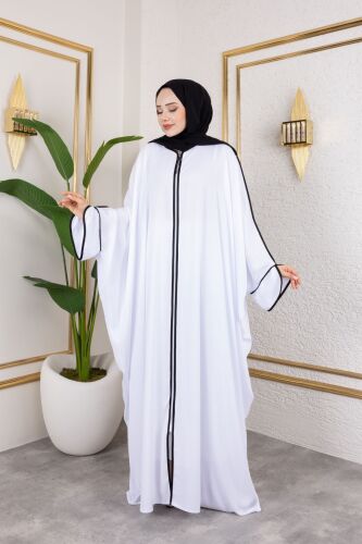 Sultan Abaya Dubai İpeği Beyaz -1002 - 12