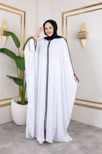 Sultan Abaya Dubai İpeği Beyaz -1002 - 20