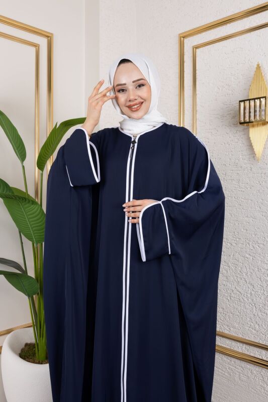 Sultan Abaya Dubai İpeği Lacivert -1002 - 12