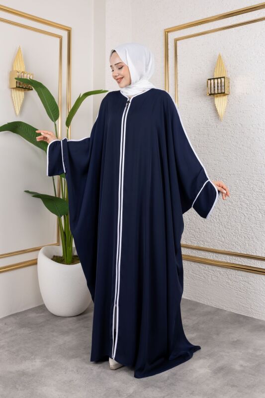 Sultan Abaya Dubai İpeği Lacivert -1002 - 14