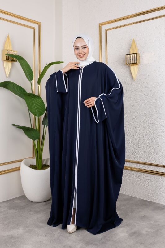 Sultan Abaya Dubai İpeği Lacivert -1002 - 15