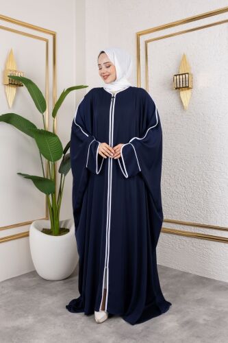 Sultan Abaya Dubai İpeği Lacivert -1002 - 16