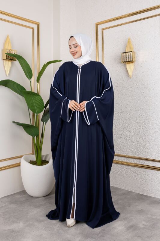 Sultan Abaya Dubai İpeği Lacivert -1002 - 16