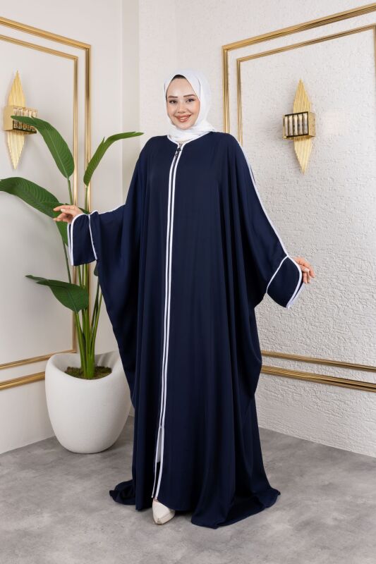 Sultan Abaya Dubai İpeği Lacivert -1002 - 17