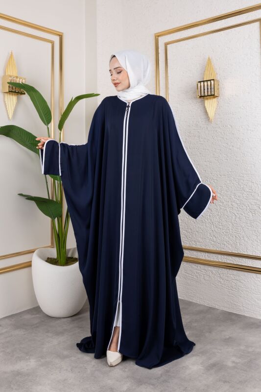 Sultan Abaya Dubai İpeği Lacivert -1002 - 18