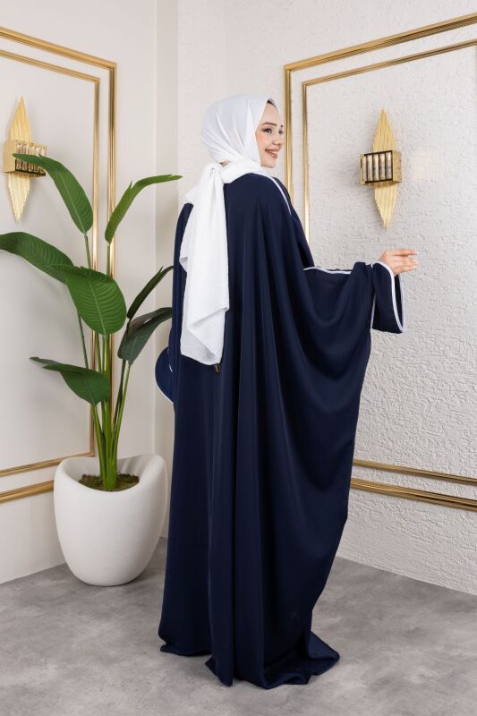 Sultan Abaya Dubai İpeği Lacivert -1002 - 20