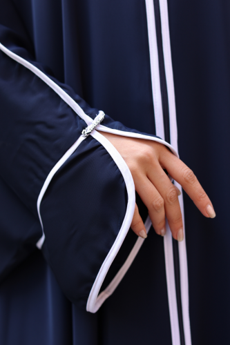 Sultan Abaya Dubai İpeği Lacivert -1002 - 9