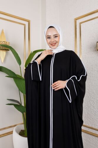 Sultan Abaya Dubai İpeği Siyah -1002 - 11
