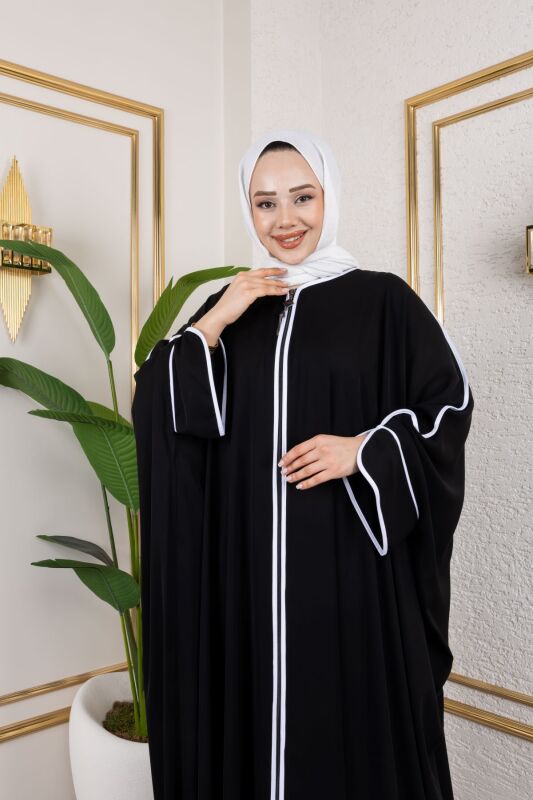 Sultan Abaya Dubai İpeği Siyah -1002 - 11