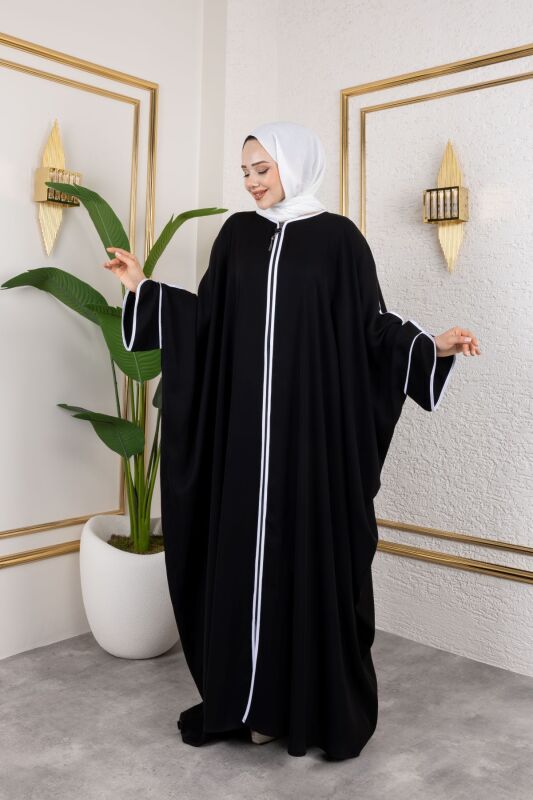 Sultan Abaya Dubai İpeği Siyah -1002 - 12
