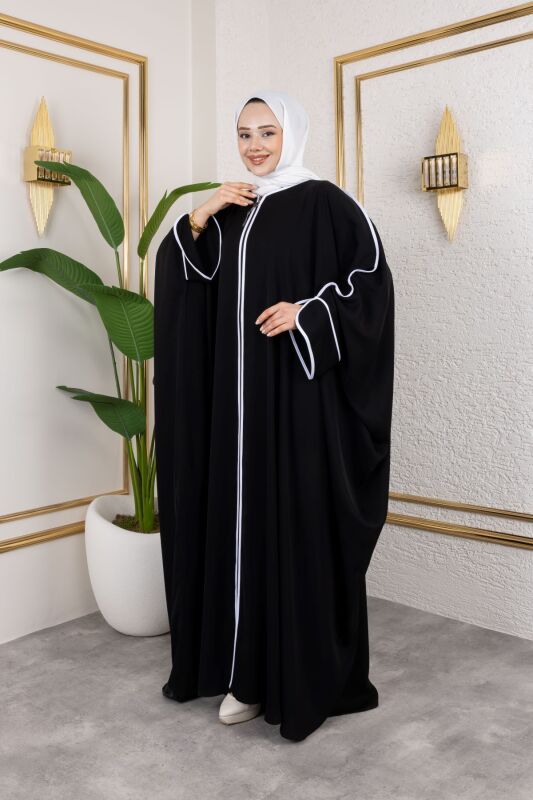 Sultan Abaya Dubai İpeği Siyah -1002 - 13