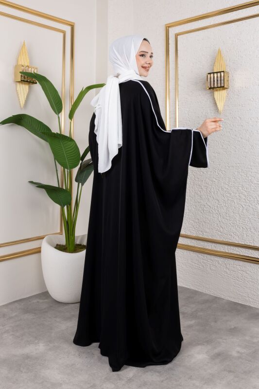 Sultan Abaya Dubai İpeği Siyah -1002 - 14
