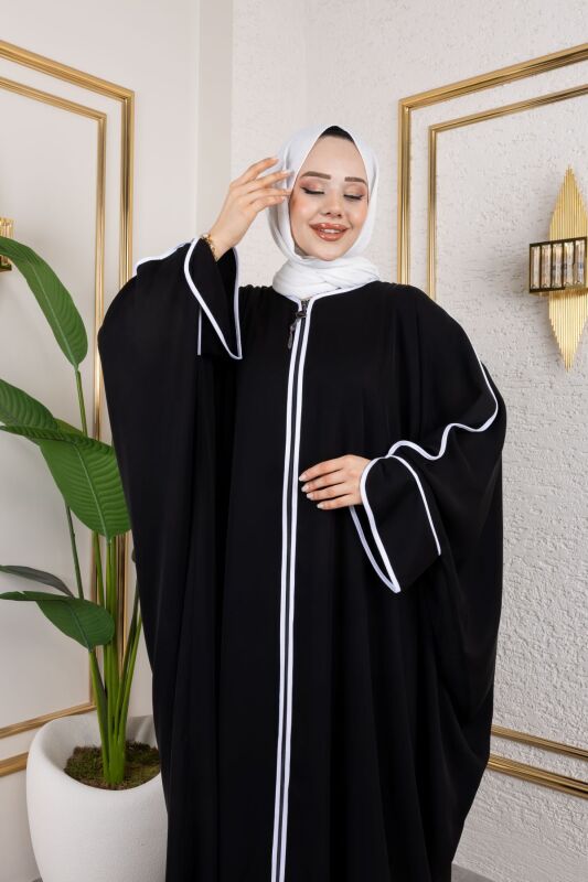 Sultan Abaya Dubai İpeği Siyah -1002 - 15