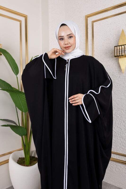 Sultan Abaya Dubai İpeği Siyah -1002 - 16