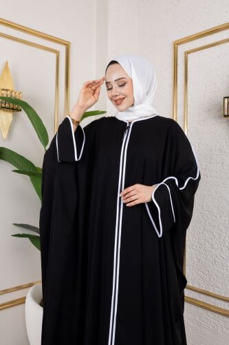 Sultan Abaya Dubai İpeği Siyah -1002 - 19