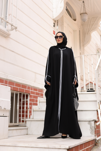 Sultan Abaya Dubai İpeği Siyah -1002 