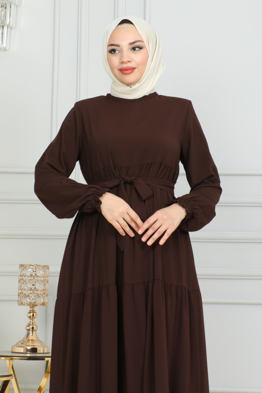 TALURA ELBİSE & Kahverengi - 8004 - 1
