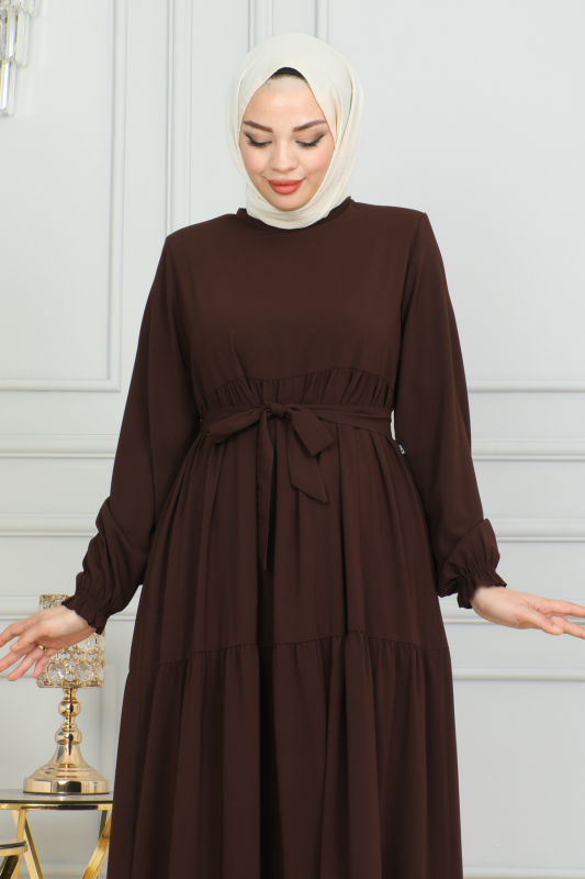 TALURA ELBİSE & Kahverengi - 8004 - 2