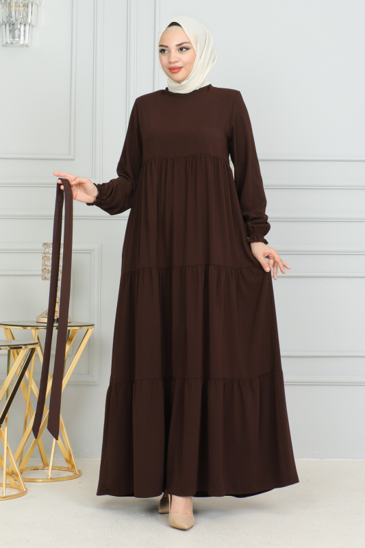 TALURA ELBİSE & Kahverengi - 8004 - 3
