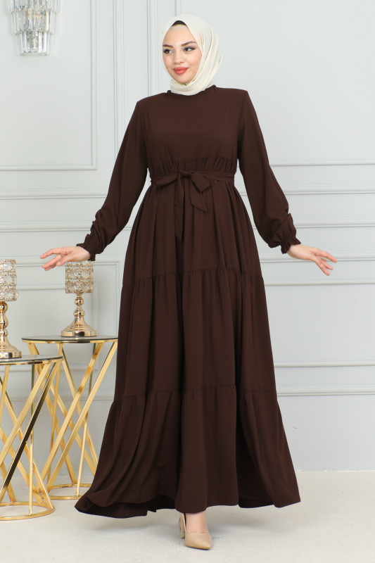TALURA ELBİSE & Kahverengi - 8004 - 5