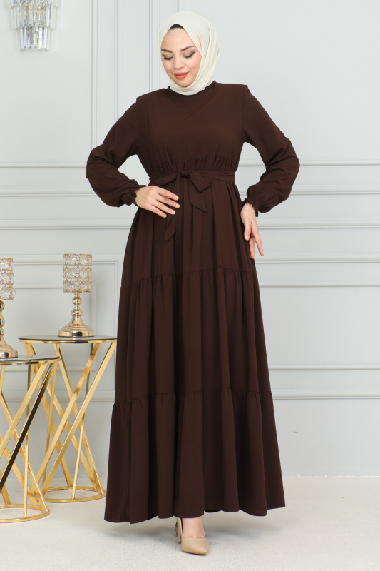 TALURA ELBİSE & Kahverengi - 8004 - 6