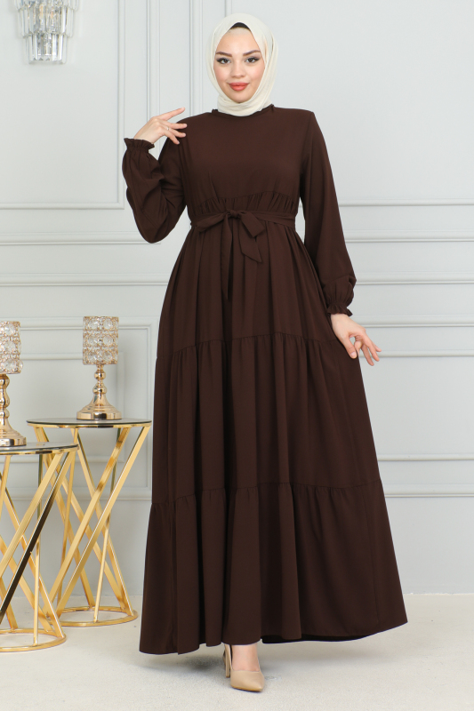 TALURA ELBİSE & Kahverengi - 8004 - 7