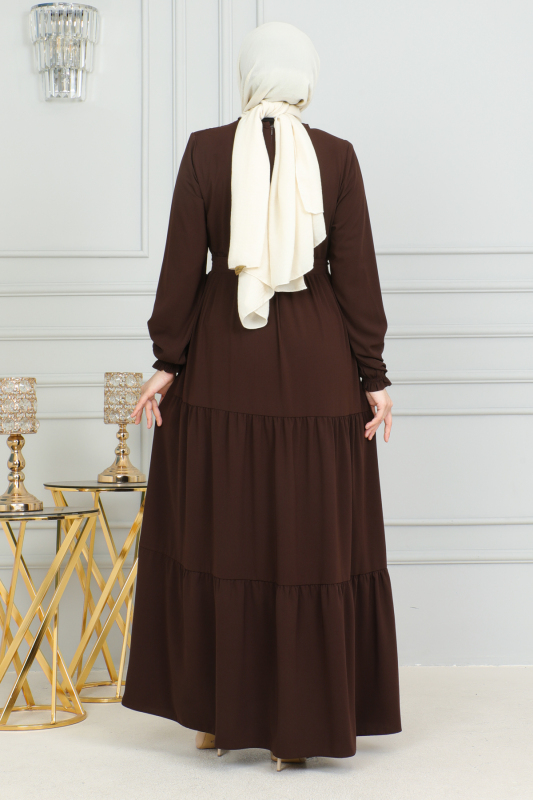 TALURA ELBİSE & Kahverengi - 8004 - 9
