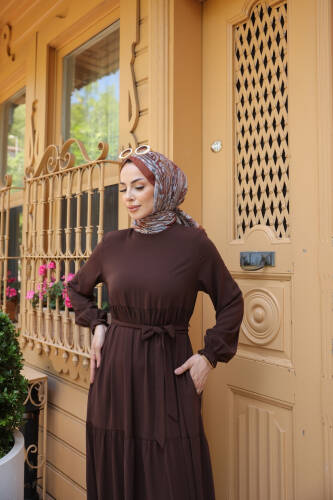 TALURA ELBİSE & Kahverengi - 8004 - 4