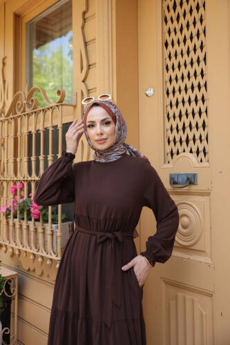 TALURA ELBİSE & Kahverengi - 8004 - 9